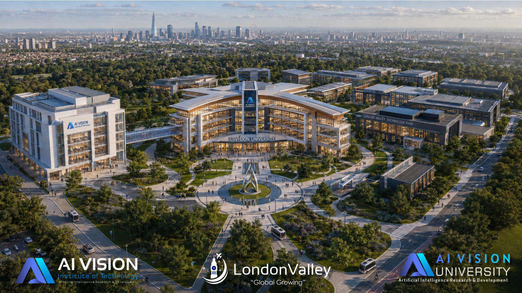 Architectural visualisation of AI Vision campus
