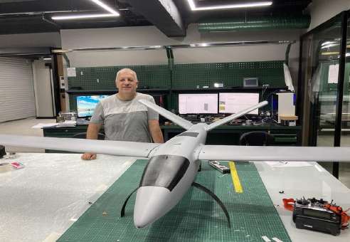 Edip Durdağ in an unmanned aerial systems laboratory